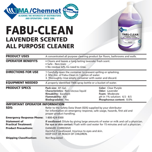 Fabu-Clean - Lavender Scented All Purpose Cleaner (1 Gallon)