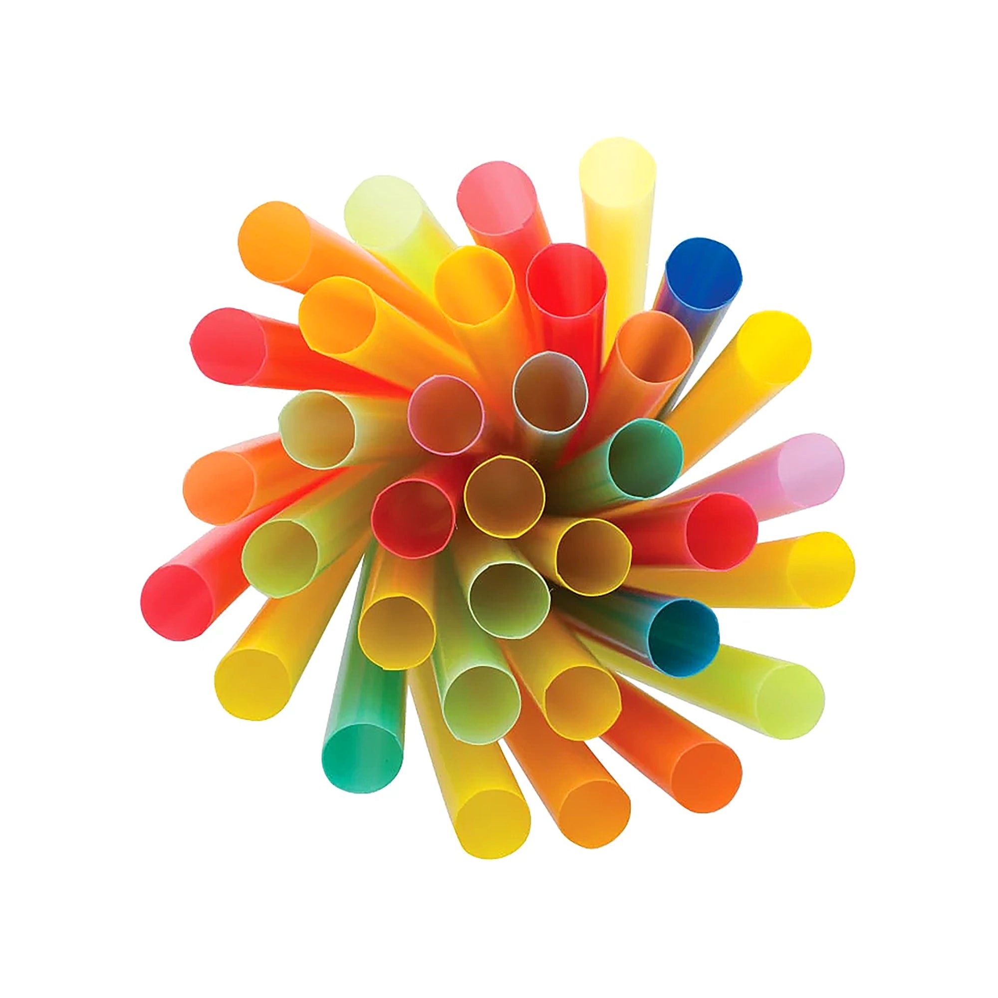 Plastic Straw - 12mm x 230mm - Assorted Colors (50ct)