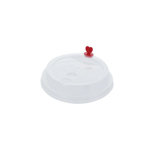 PP 90mm Cup Lid - Clear w/Red Heart Shape Plug - CPV22-7 (100ct)